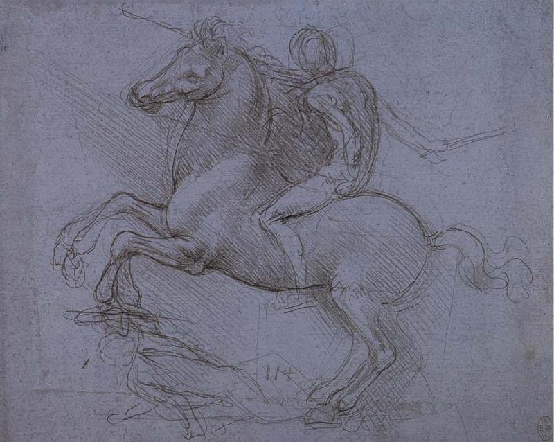 LEONARDO da Vinci Study fur the Sforza monument oil painting image